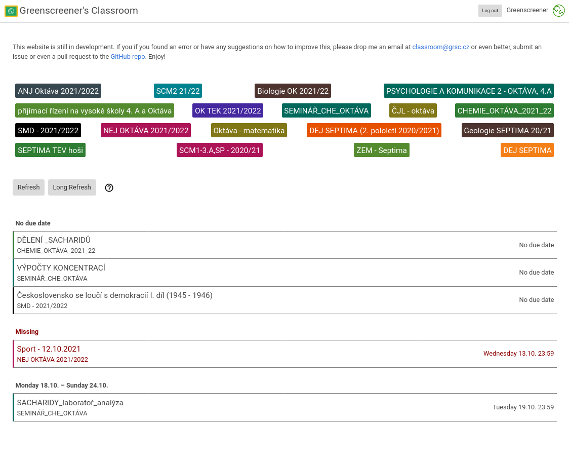 Screenshot of classroom.grsc.cz.